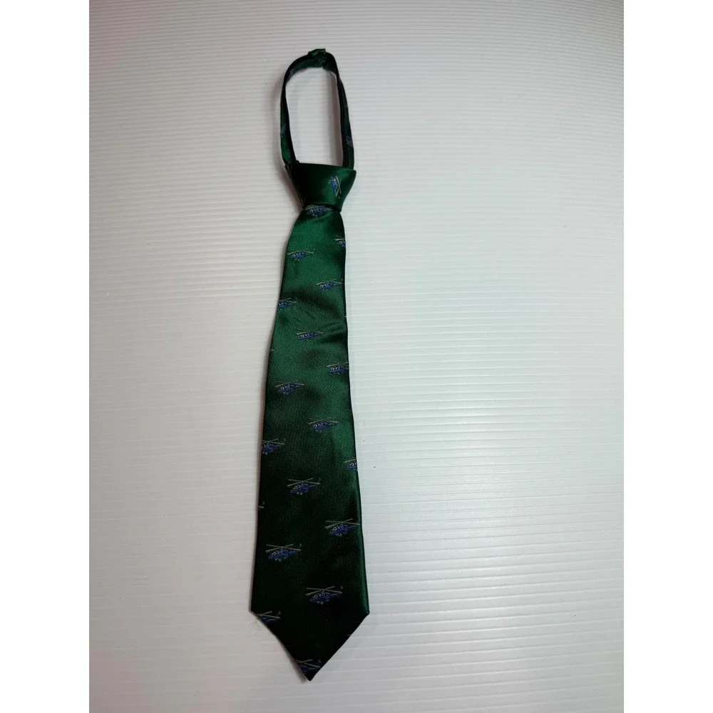 Nordstrom Green Helicopter‎ Print Tie Silk Necktie Business Career